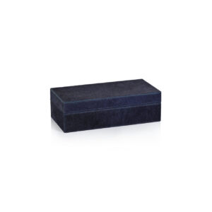 Navy Hair-On Hide Leather Storage Box